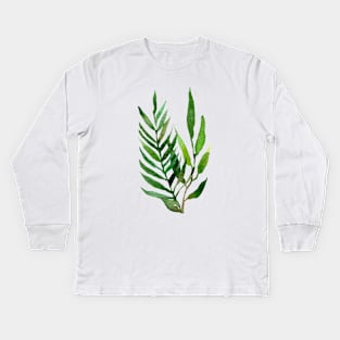 Branches of watercolor composotion Kids Long Sleeve T-Shirt